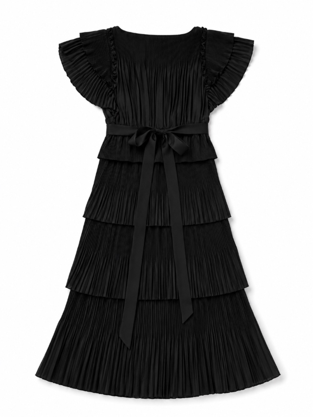 Diane von Furstenberg Black Pleated Wrap Midi Dress Cocktail Wedding Guest XL - Picture 3 of 13